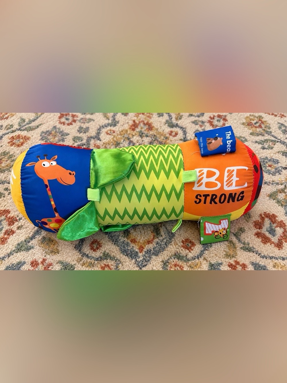 Infant Baby Activity Tummy Time Activity Pillow Bolster Animal Theme Sensory
